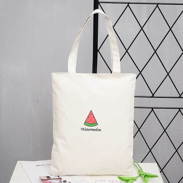 2020 new polyester canvas printing large capacity women's vertical canvas shoulder bag solid color literary shoulder bag