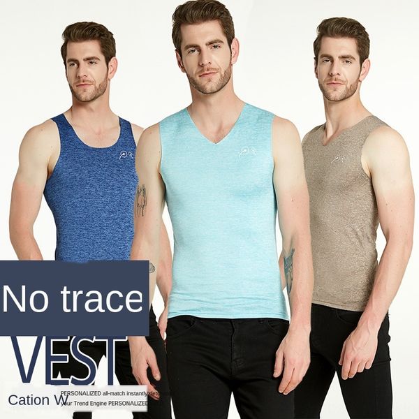 four seasons men' cationic seamless vest ice vest shirt silk cut round neck v-neck/slim sports high elastic base shirt, White;black
four seasons men' cationic seamless vest ice vest shirt silk cut round neck v-neck/slim sports high elastic base shirt, White;black