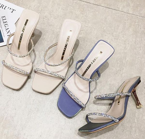 in the summer of 2020 the new fashion versatile female slippers with rhinestone high heel slippers, Black
in the summer of 2020 the new fashion versatile female slippers with rhinestone high heel slippers, Black