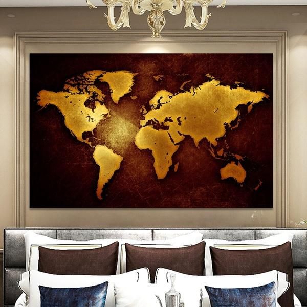 modern posters black gold world map painting wall art for living room home decor (no frame
modern posters black gold world map painting wall art for living room home decor (no frame