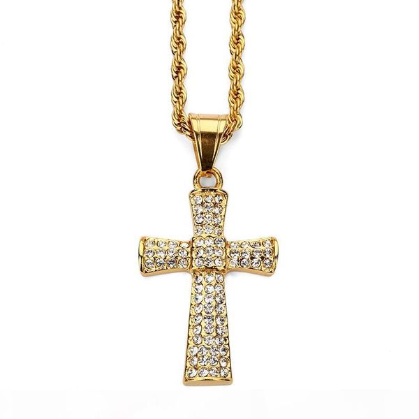 fashion men cross hip hop pendant necklace full rhinestone jewelry stainless steel 18k gold plated long 60cm chains punk rock micro men, Silver
fashion men cross hip hop pendant necklace full rhinestone jewelry stainless steel 18k gold plated long 60cm chains punk rock micro men, Silver