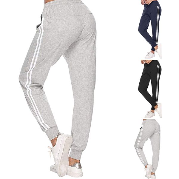 women's lightweight sweatpants wild leggings spring female sports casual trousers with white stripe elastic leg opening joggers, Black;blue
women's lightweight sweatpants wild leggings spring female sports casual trousers with white stripe elastic leg opening joggers, Black;blue