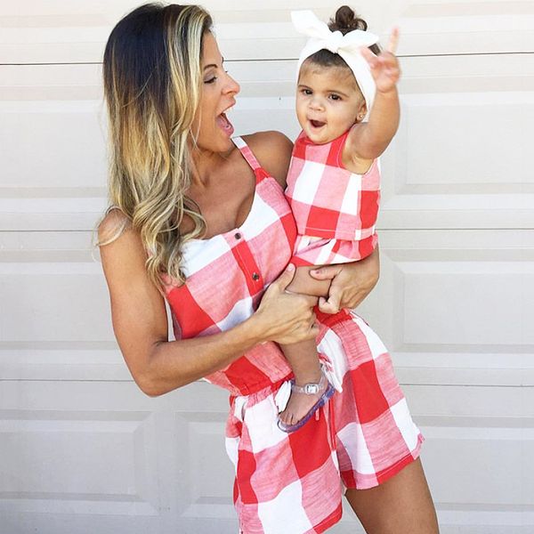 mother and daughter clothes family match outfit summer new fashion women & girls plaid jumpsuit tunic rompers, Blue
mother and daughter clothes family match outfit summer new fashion women & girls plaid jumpsuit tunic rompers, Blue