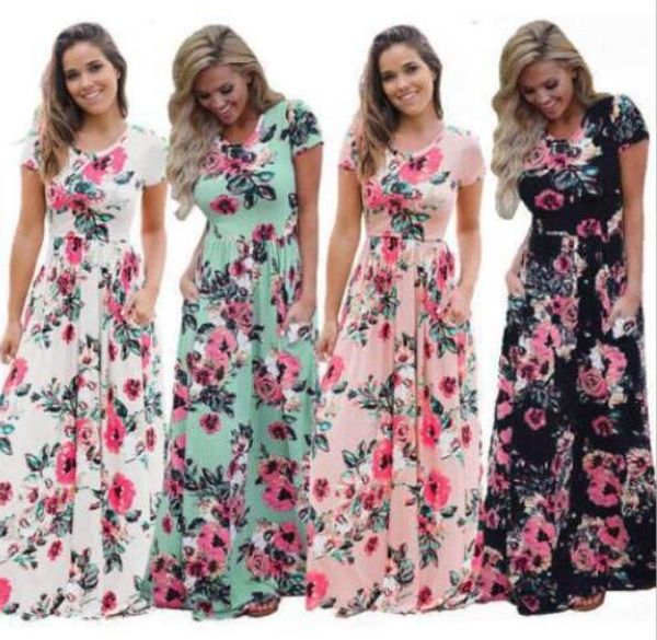 new designer dressess summer women floral print short sleeve boho dress evening gown party long maxi dress fashion sundress clothing 5 color, Black;gray
new designer dressess summer women floral print short sleeve boho dress evening gown party long maxi dress fashion sundress clothing 5 color, Black;gray