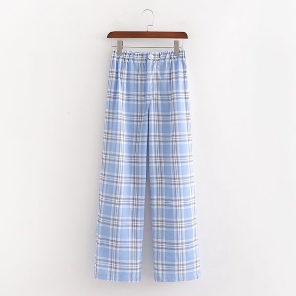 women casual pant summer 2020 new fashion elastic waist modern lady plaid pants, Black;white
women casual pant summer 2020 new fashion elastic waist modern lady plaid pants, Black;white
