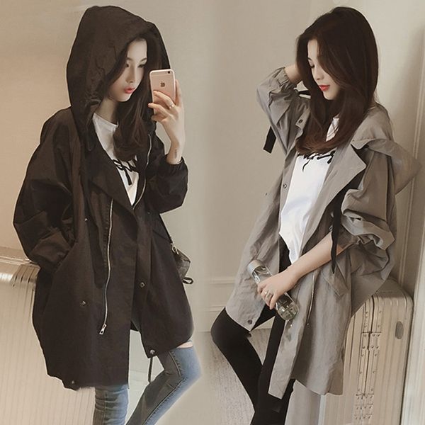 nlj6t 2020 windbreaker mid-length women's korean style spring student all-match new spring and windbreaker coat autumn loose casual thi, Tan;black
nlj6t 2020 windbreaker mid-length women's korean style spring student all-match new spring and windbreaker coat autumn loose casual thi, Tan;black