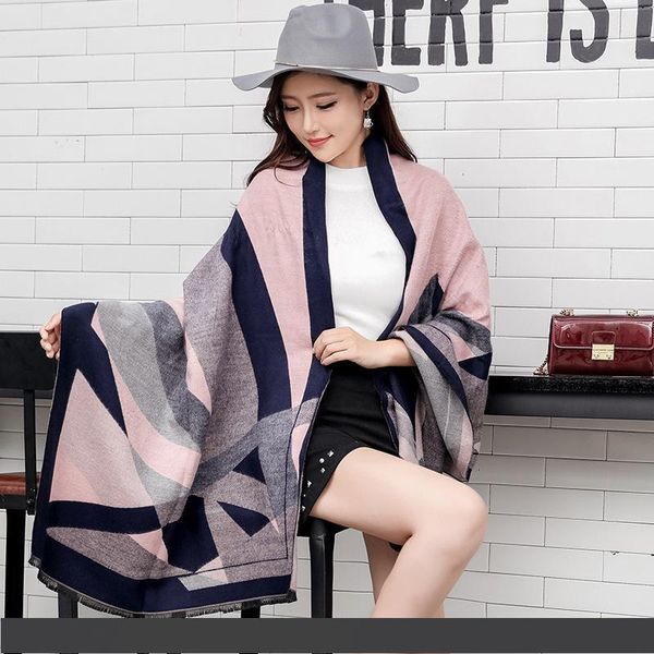 autumn and winter new ladies scarf classic luxury long thick color matching diamond shawl cashmere warm scarf, Blue;gray
autumn and winter new ladies scarf classic luxury long thick color matching diamond shawl cashmere warm scarf, Blue;gray