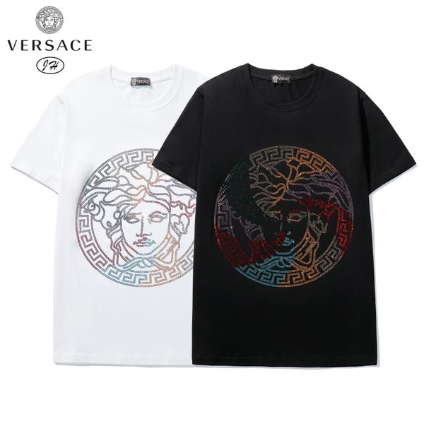men's 100% cotton t-shirt, new fashion style, large size personalized ironing and drilling t-shirt for women, White
men's 100% cotton t-shirt, new fashion style, large size personalized ironing and drilling t-shirt for women, White