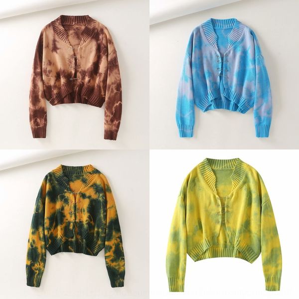 2020 super beautiful tie-dyed pin short navel knitted cardigan sweater pin sweater e1-33316, White;black
2020 super beautiful tie-dyed pin short navel knitted cardigan sweater pin sweater e1-33316, White;black