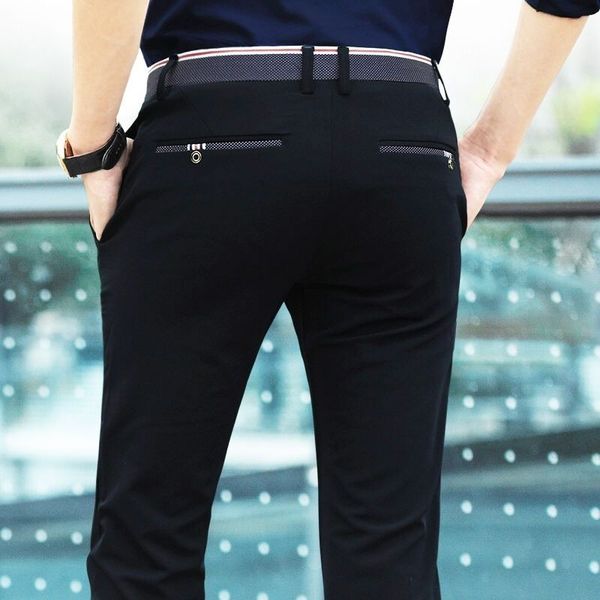 men's pants business fall spring fashion long formal suit male elastic straight casual trousers twill cotton plus big size, Black
men's pants business fall spring fashion long formal suit male elastic straight casual trousers twill cotton plus big size, Black