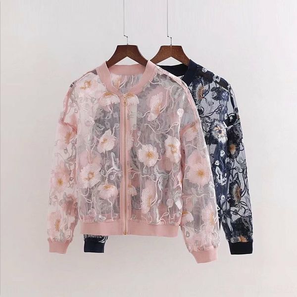 women's coat embroidery embroidery 2020 summer new stand collar perspective mesh embroidered coat for women h8440, Black;brown
women's coat embroidery embroidery 2020 summer new stand collar perspective mesh embroidered coat for women h8440, Black;brown