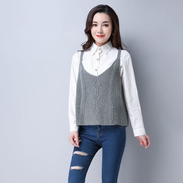 3 colors v neck vest sweater 2020 autumn sleeveless women sweaters fashion twist pattern knitted pullovers all match pull femme, White;black
3 colors v neck vest sweater 2020 autumn sleeveless women sweaters fashion twist pattern knitted pullovers all match pull femme, White;black