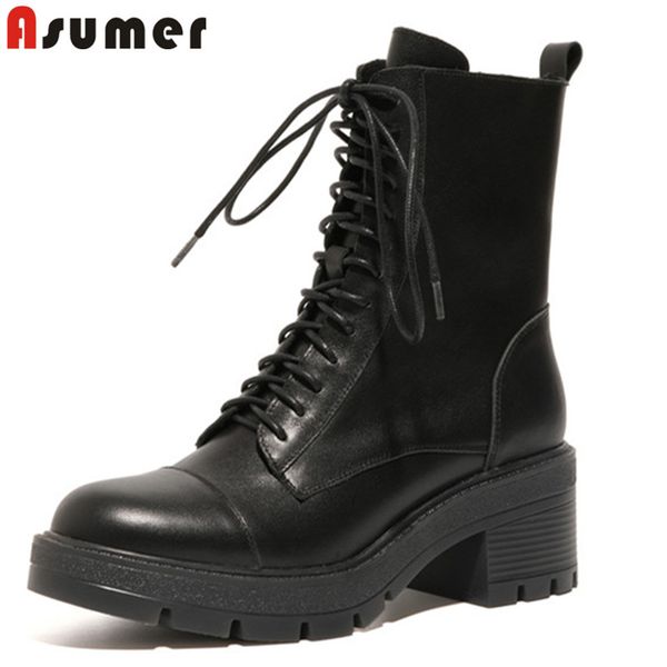 asumer 2020 new arrive women ankle boots genuine leather shoes square heel platform boots fashion casual shoes woman, Black
asumer 2020 new arrive women ankle boots genuine leather shoes square heel platform boots fashion casual shoes woman, Black