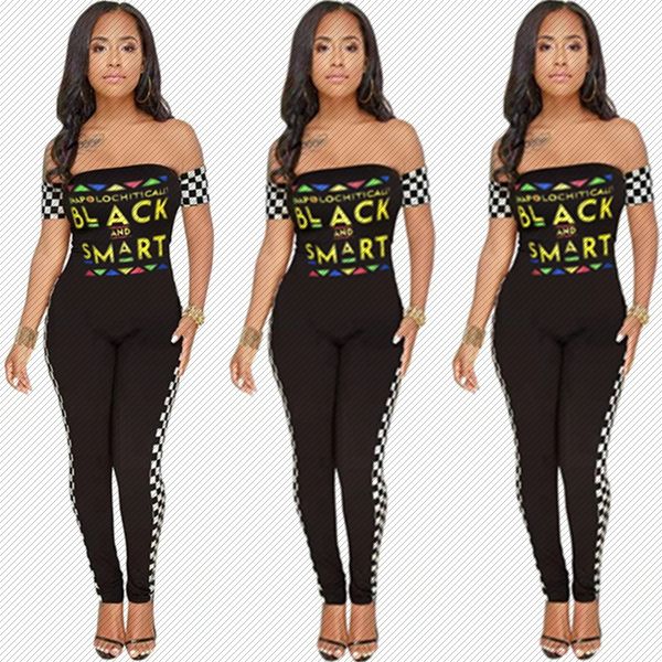 h8851 amazon black and white plaid letter printing european and american womens casual jumpsuit, Black;white
h8851 amazon black and white plaid letter printing european and american womens casual jumpsuit, Black;white