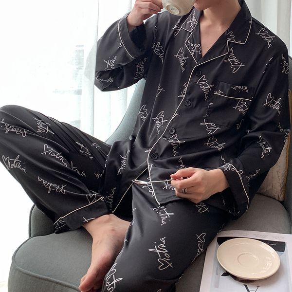 autumn new ice silk couple home service simulation pajamas men tiktok net red women simulation silk home clothes, Blue;red
autumn new ice silk couple home service simulation pajamas men tiktok net red women simulation silk home clothes, Blue;red
