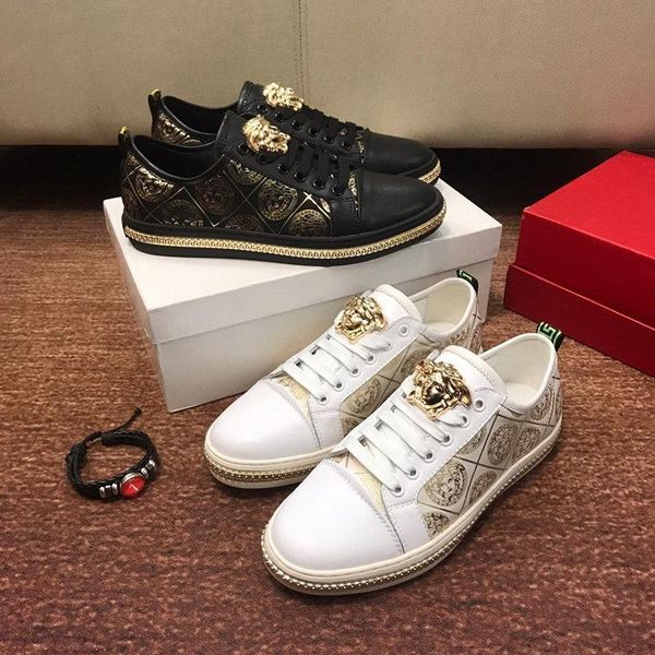 2020i high-quality leather medusa printed low-men's casual shoes, fashionable wild breathable sports outdoor shoes, size: 38-45, Black
2020i high-quality leather medusa printed low-men's casual shoes, fashionable wild breathable sports outdoor shoes, size: 38-45, Black