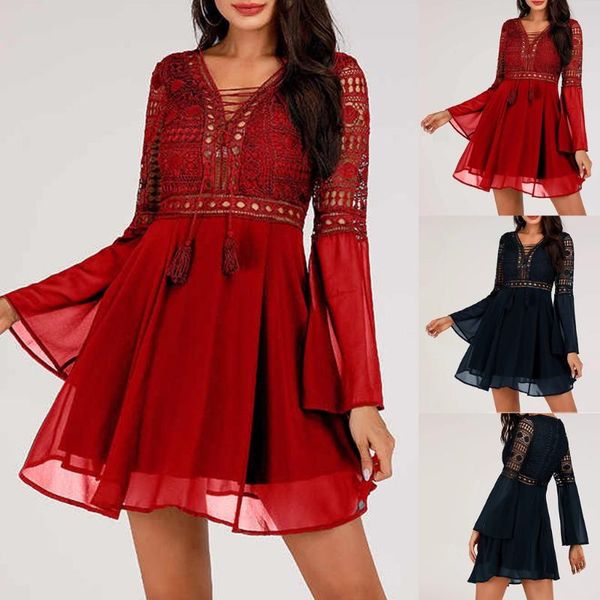party dresses women fashion lace long sleeve cocktail pencil dress bandage robe tassel lace up wedding leisure vacation vestidos, White;black
party dresses women fashion lace long sleeve cocktail pencil dress bandage robe tassel lace up wedding leisure vacation vestidos, White;black