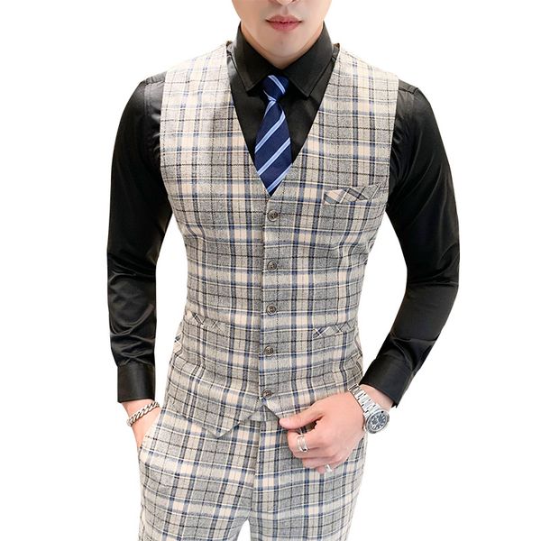 autumn single-breasted men's suit vest and pants wedding party men plaid vest trousers fashion casual waistcoat pant 5xl, Black;white
autumn single-breasted men's suit vest and pants wedding party men plaid vest trousers fashion casual waistcoat pant 5xl, Black;white