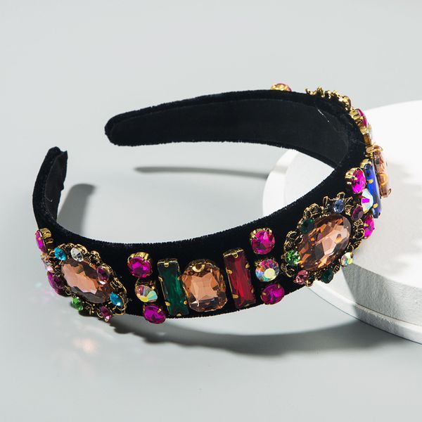 light luxury gold velvet hair band women's inlaid rhinestone color multi-layer flower temperament wide side catwalk headband, Silver
light luxury gold velvet hair band women's inlaid rhinestone color multi-layer flower temperament wide side catwalk headband, Silver