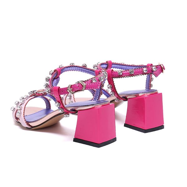 office sandals summer women mixed colors block open toe diamonds genuine leather sandal female plus size heels shoes, Black
office sandals summer women mixed colors block open toe diamonds genuine leather sandal female plus size heels shoes, Black