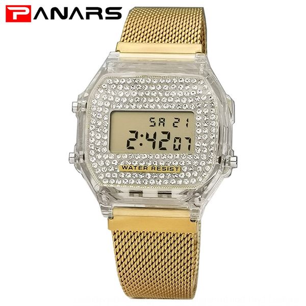 electronic gypsophila diamond transparent shell mesh electronic belt watch waterproof watch men's and women's quantity new fashion, Blue
electronic gypsophila diamond transparent shell mesh electronic belt watch waterproof watch men's and women's quantity new fashion, Blue