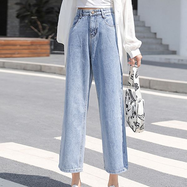 women's jeans women pants vintage high waist straight pant for streetwear loose female denim buttons zipper ladies, Blue
women's jeans women pants vintage high waist straight pant for streetwear loose female denim buttons zipper ladies, Blue
