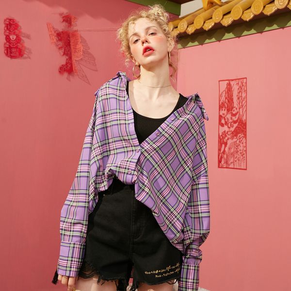 purple plaid original graphic print casual blouse women 2020 spring vintage green long sleeve korean ladies daily, White
purple plaid original graphic print casual blouse women 2020 spring vintage green long sleeve korean ladies daily, White