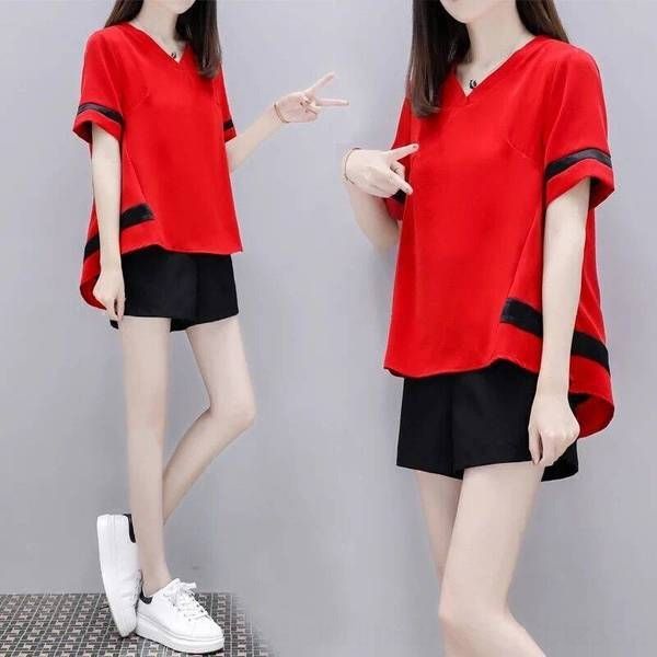 fat sister plus plus size women's loose casual sports suit female and shorts student shorts short sleeve two-piece suit, Gray
fat sister plus plus size women's loose casual sports suit female and shorts student shorts short sleeve two-piece suit, Gray