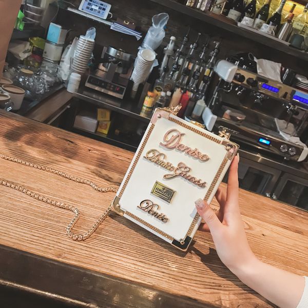 дизайнер letter box bag женщины роскошная ретро сумки дама маленького квадрат посланник сумка девушка цепь плечо кошелек bolso mujer # 50