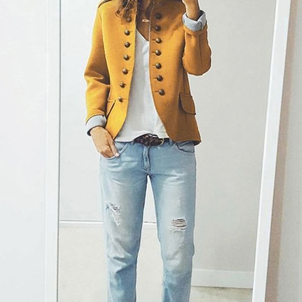 new fashion women stand collar short coat casual long sleeve jackets elegance soild color double-breasted jacket for women, Black;brown
new fashion women stand collar short coat casual long sleeve jackets elegance soild color double-breasted jacket for women, Black;brown