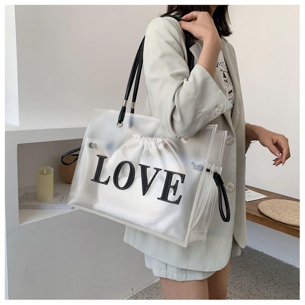 big bag female 2020 spring and summer new brown transparent female bag pvc plastic shoulder shopping bag beach
big bag female 2020 spring and summer new brown transparent female bag pvc plastic shoulder shopping bag beach