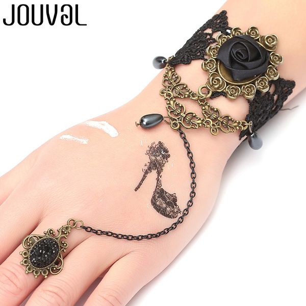 jouval gothic bracelet for women black lace finger chain bracelet&bangle rose charm steampunk jewelry lady vintage accessory
jouval gothic bracelet for women black lace finger chain bracelet&bangle rose charm steampunk jewelry lady vintage accessory