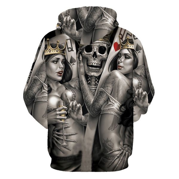 sportswear cross-border selling 2018 new 3d printing crown skull hooded baseball uniform couples sweater, Black
sportswear cross-border selling 2018 new 3d printing crown skull hooded baseball uniform couples sweater, Black