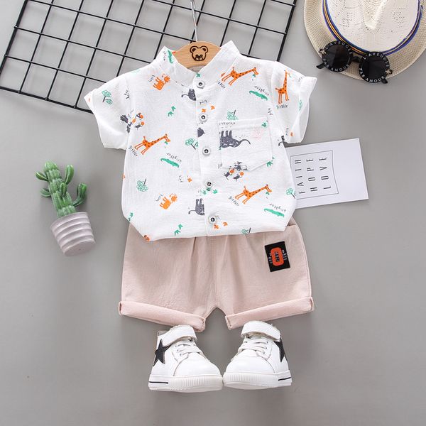 toddler baby boys kids outfit set looseturn down collar short sleeve button-down animal pattern short elastic band pants set, White
toddler baby boys kids outfit set looseturn down collar short sleeve button-down animal pattern short elastic band pants set, White