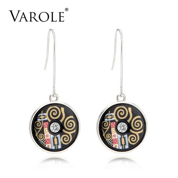 varole ethnic bohemia style round crystal printed pattern design drop earrings for women jewelry brincos longos, Silver
varole ethnic bohemia style round crystal printed pattern design drop earrings for women jewelry brincos longos, Silver