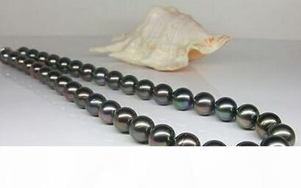 black-gray round 10mm-11mm tahitian sea pearl necklace 19inches 925silver clasp, Silver
black-gray round 10mm-11mm tahitian sea pearl necklace 19inches 925silver clasp, Silver