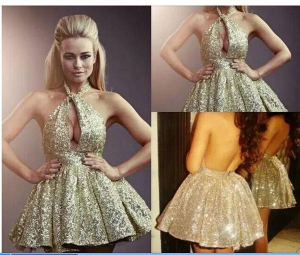 2020 gold halter backless short homecoming dresses gliter sequins mini short prom party gowns cocktail dresses, Red
2020 gold halter backless short homecoming dresses gliter sequins mini short prom party gowns cocktail dresses, Red