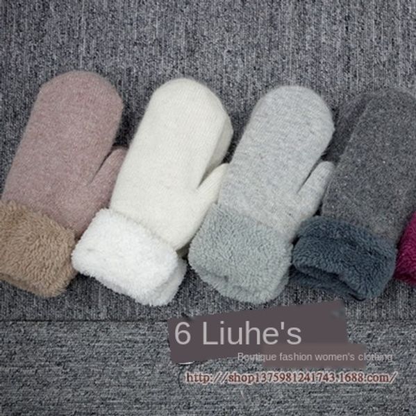 xxxmj winter wool women' korean style grinding mouth solid color flanging warm double-layer thickened finger knitted warm and gloves g, Blue;gray
xxxmj winter wool women' korean style grinding mouth solid color flanging warm double-layer thickened finger knitted warm and gloves g, Blue;gray