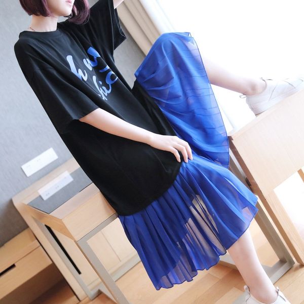 fashion pleated skirt children's summer 2020 new women's t-shirt dress temperament mid-length short sleeve large size t-shirt dres, Black;gray
fashion pleated skirt children's summer 2020 new women's t-shirt dress temperament mid-length short sleeve large size t-shirt dres, Black;gray