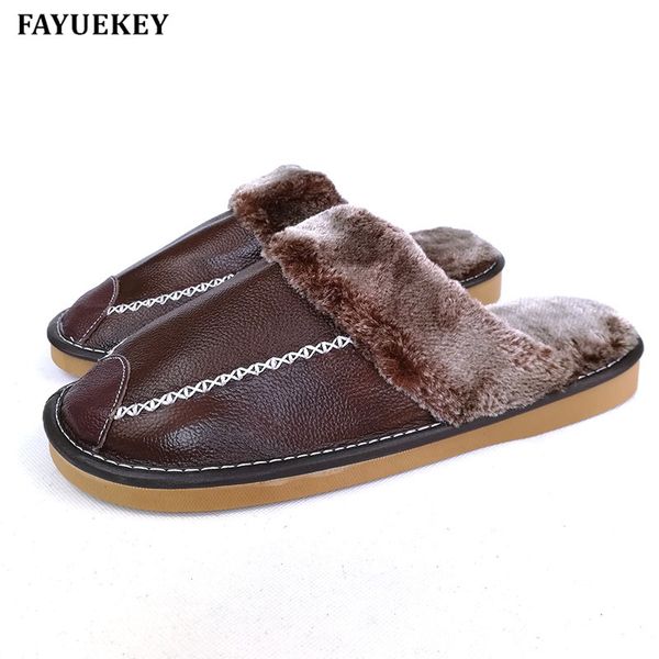 fayuekey new fashion winter genuine leather home slippers men indoor outdoor slippers warm cotton plush non-slip flat shoes, Black
fayuekey new fashion winter genuine leather home slippers men indoor outdoor slippers warm cotton plush non-slip flat shoes, Black