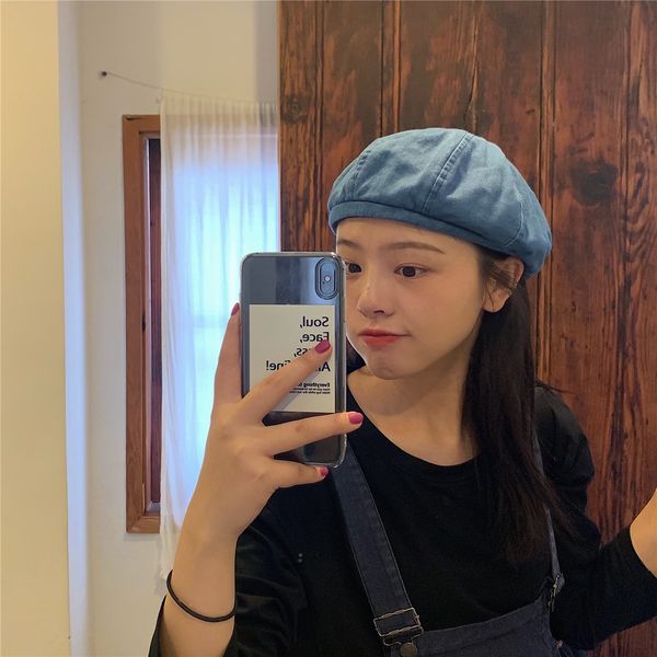 japanese-style old washed denim beret children's leisure all-match painter painter beret octagonal hat octagonal hat tide, Blue;gray
japanese-style old washed denim beret children's leisure all-match painter painter beret octagonal hat octagonal hat tide, Blue;gray