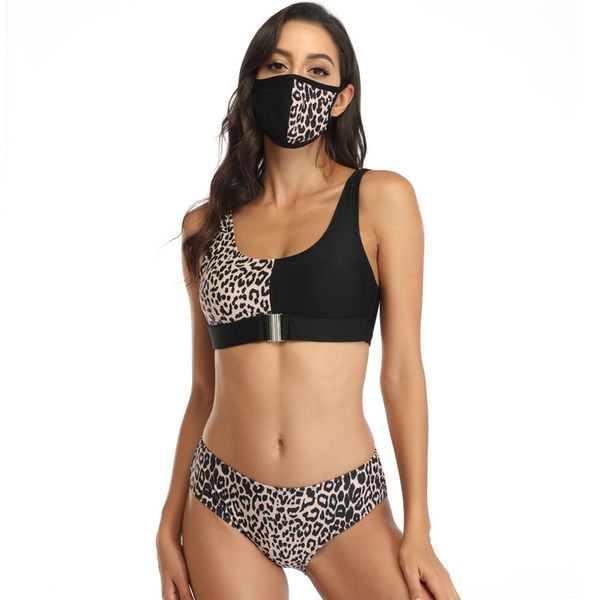 women bikins sets with mask leopard skinny sleeveless patchwork color woman swimwears fashion 3pcs bating sets, White;black
women bikins sets with mask leopard skinny sleeveless patchwork color woman swimwears fashion 3pcs bating sets, White;black