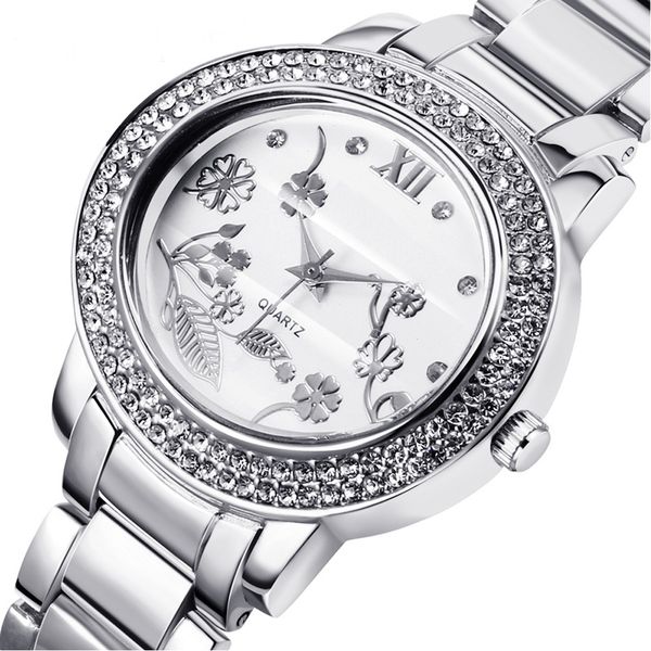large watch for women white and gold fashion crystal round metal watches, Slivery;brown
large watch for women white and gold fashion crystal round metal watches, Slivery;brown