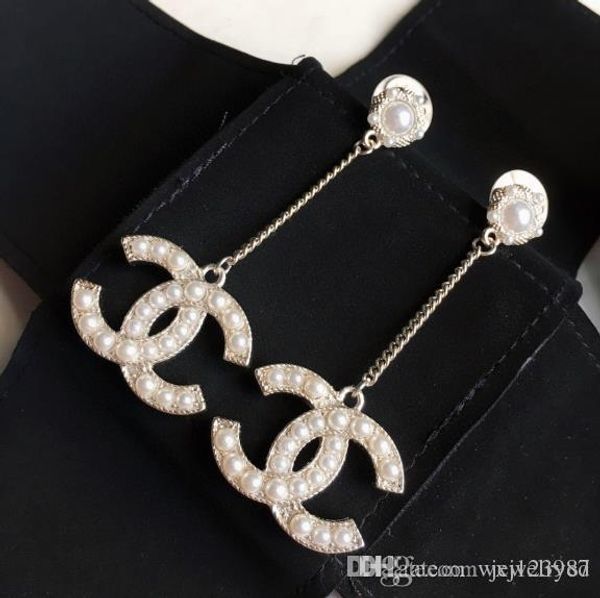 new pearl alphabet pendant earrings fashionable simple wild women's earrings, Golden;silver
new pearl alphabet pendant earrings fashionable simple wild women's earrings, Golden;silver