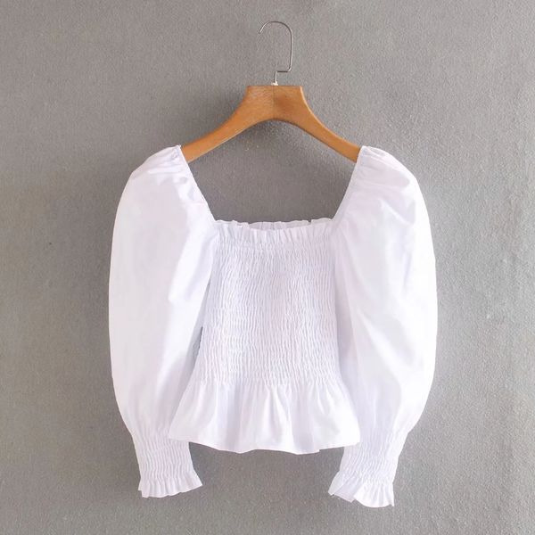 casual square collar elastic poplin short blouse women crop 2020 new stylish female three quarter sleeve shirts s7362, White
casual square collar elastic poplin short blouse women crop 2020 new stylish female three quarter sleeve shirts s7362, White