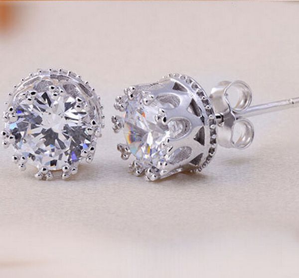 band new crown wedding stud earring 2017 new 925 sterling silver cz simulated diamonds engagement beautiful jewelry crystal ear rings, Golden;silver
band new crown wedding stud earring 2017 new 925 sterling silver cz simulated diamonds engagement beautiful jewelry crystal ear rings, Golden;silver