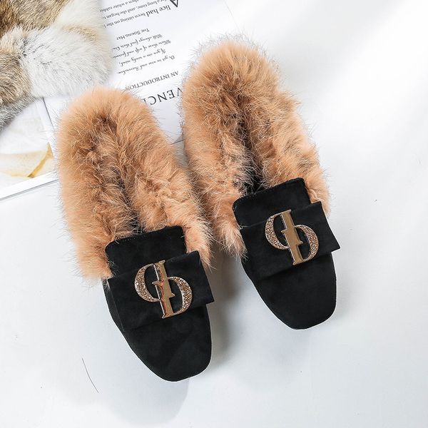 brand designer winter fur mules flats shoes for women furry slip on loafers black velvet mule moccasins ladies shoes p258
brand designer winter fur mules flats shoes for women furry slip on loafers black velvet mule moccasins ladies shoes p258