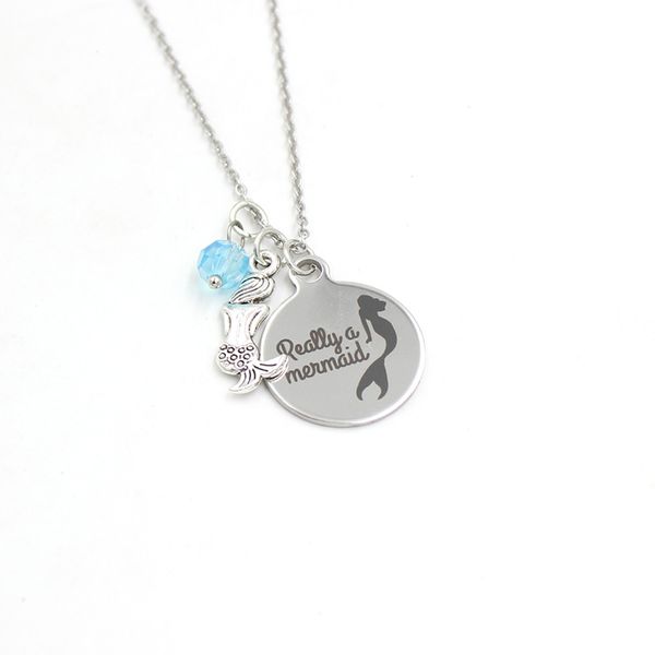 wholesale new arrival stainless steel chain necklace really a mermaid charm necklace for women girls gifts, Silver
wholesale new arrival stainless steel chain necklace really a mermaid charm necklace for women girls gifts, Silver