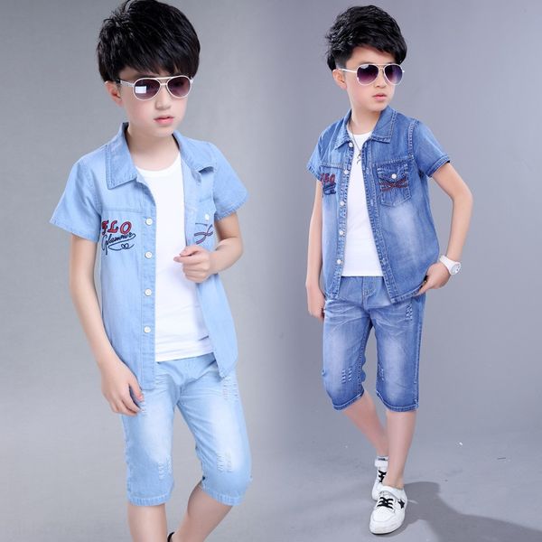 boys' summer trendy suit summer new children's thin t-shirt shorts and shorts denim short-sleeved t-shirt pants two-piece suit
boys' summer trendy suit summer new children's thin t-shirt shorts and shorts denim short-sleeved t-shirt pants two-piece suit