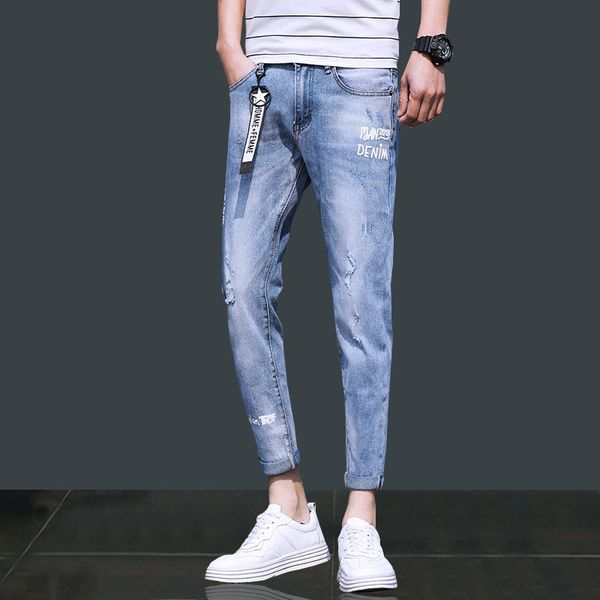 fashion 2020 ankle length jeans men's summer brand slim casual feet men's casual ripped hole pants korean trend thin jeans homme, Blue
fashion 2020 ankle length jeans men's summer brand slim casual feet men's casual ripped hole pants korean trend thin jeans homme, Blue